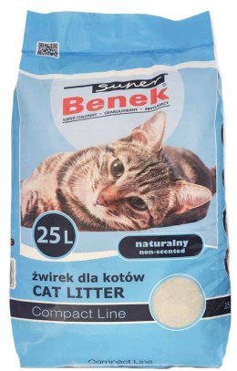CERTECH Super Benek Compact Naturalny - żwirek dla kota zbrylający - 25 l