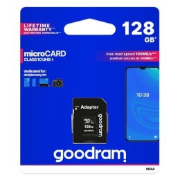 GOODRAM Karta Pamięci MicroSDXC 128GB CL10 UHS I + Adapter