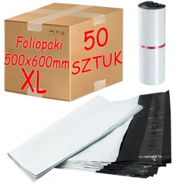 Foliopaki Kurierskie Białe XL 500x600mm - 50 szt.