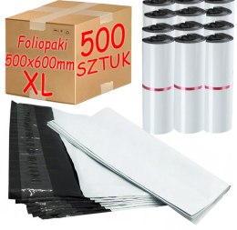 Foliopaki Kurierskie Białe XL 500x600mm - 500 szt.